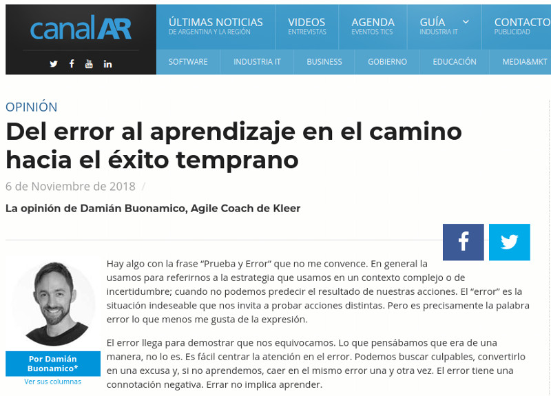 Del error al aprendizaje en el camino hacia el éxito temprano