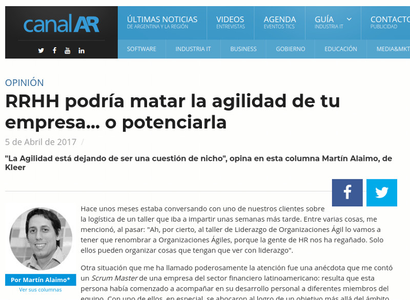 RRHH podría matar la agilidad de tu empresa... o potenciarla