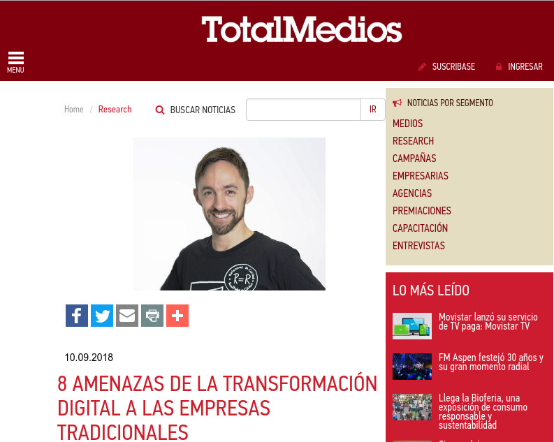 8 amenazas de la transformación digital a las empresas tradicionales